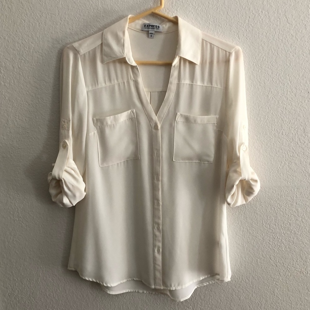 Express white button up